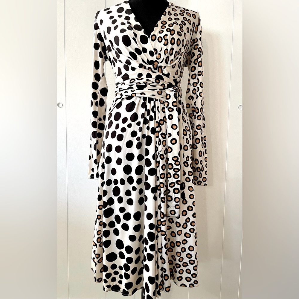 Issa London Animal Print Silk Wrap dress Sz 6